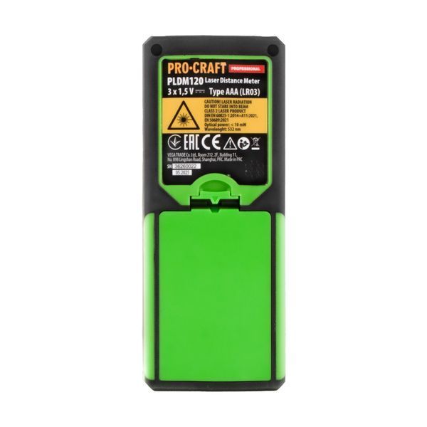 Лазерный дальномер Procraft PLDM120 120 м, точность &plusmn;2 мм, 532 нм, IP20 PLDM120 фото