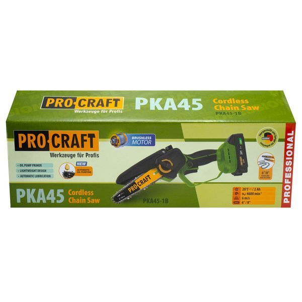 Набор 2в1 Procraft PKA45+EP3.0R аккумуляторная мини пила 20В с удлинителем до 3 м 1 АКБ картонная коробка PKA45_1АКБ_2Аг_КК+EP3.0R фото
