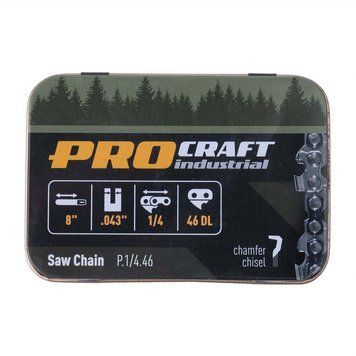 Цепь Procraft Industrial P.1/4.46 Universal 8&Prime; 20см, 1/4&Prime;, 46 DL, хвостовик 1 мм, металлический кейс P.1-4.46 8" 20см М.Кейс фото