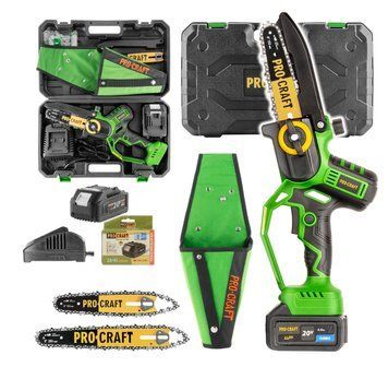 Аккумуляторная цепная пилка Procraft PKA32Li 20В с 1 АКБ 4Аг + дополнительный аккумулятор 4Аг Type-C, 2 шины PKA32Li+1АКБ_4Аг_Type-C фото