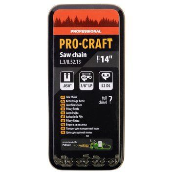 Ланцюг для ланцюгової пили PCA42/2 Procraft L-3/8-52.13, 14&Prime; 35 см, 52 ланки, .050&Prime;, металевий кейс L-3-8-52.13 14" 35см М.К фото