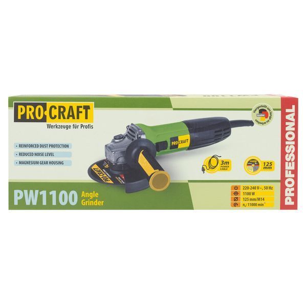 Кутошліфувальна машина Procraft PW1100 1100 Вт, 125 мм, 11000 об/хв PW1100 фото