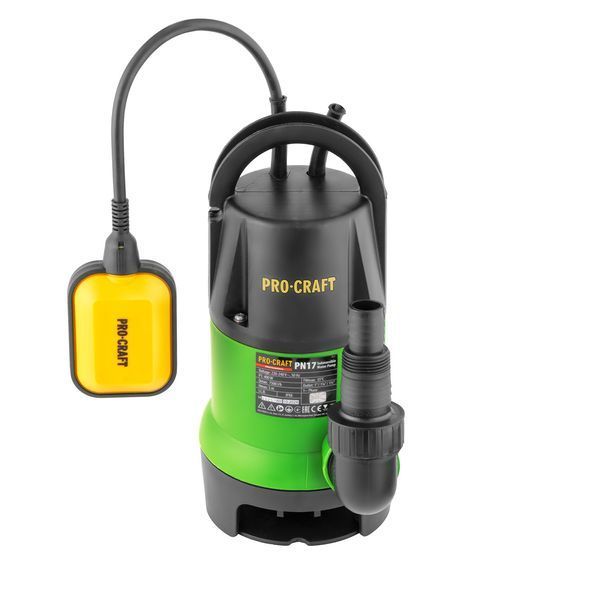Дренажно-фекальний насос Procraft PN17 400 Вт, 7500 л/год, напір 5 м, кабель 10 м PN17 фото