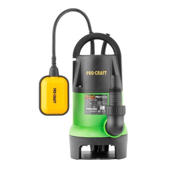 Дренажно-фекальний насос Procraft PN17 400 Вт, 7500 л/год, напір 5 м, кабель 10 м PN17 фото