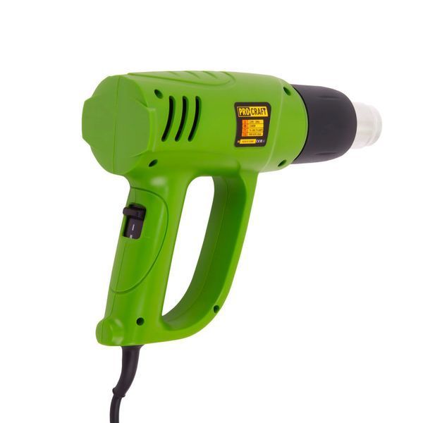 Промисловий фен Procraft PH2300E 2000 Вт, 70&ndash;600 &deg;C, 500/650 л/хв, 4 насадки Фен будівельний Procraft PH2300E 220 В, 2000 Вт, регулювання 70&ndash;600 &deg;C, 4 насадки Короткий продаючий опис  Procraft PH2300E &mdash; промисловий фен потужністю 2000 Вт для монтажних, ре PH2300E фото