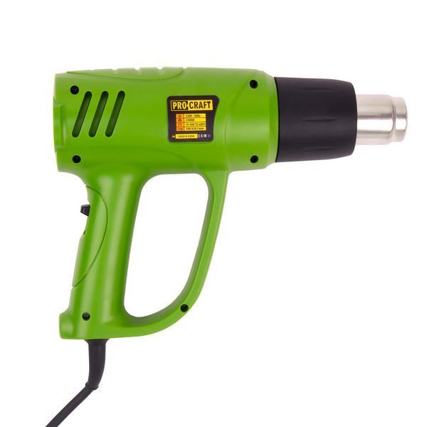 Промисловий фен Procraft PH2300E 2000 Вт, 70&ndash;600 &deg;C, 500/650 л/хв, 4 насадки Фен будівельний Procraft PH2300E 220 В, 2000 Вт, регулювання 70&ndash;600 &deg;C, 4 насадки Короткий продаючий опис  Procraft PH2300E &mdash; промисловий фен потужністю 2000 Вт для монтажних, ре PH2300E фото