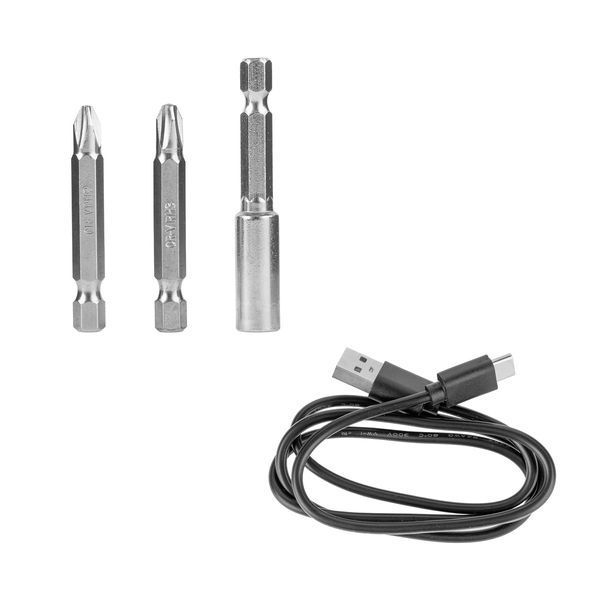 Електровикрутка Procraft KS510 3.6В 1.5Ah, 280 об/хв, набір біт, USB-C, кейс KS510 фото