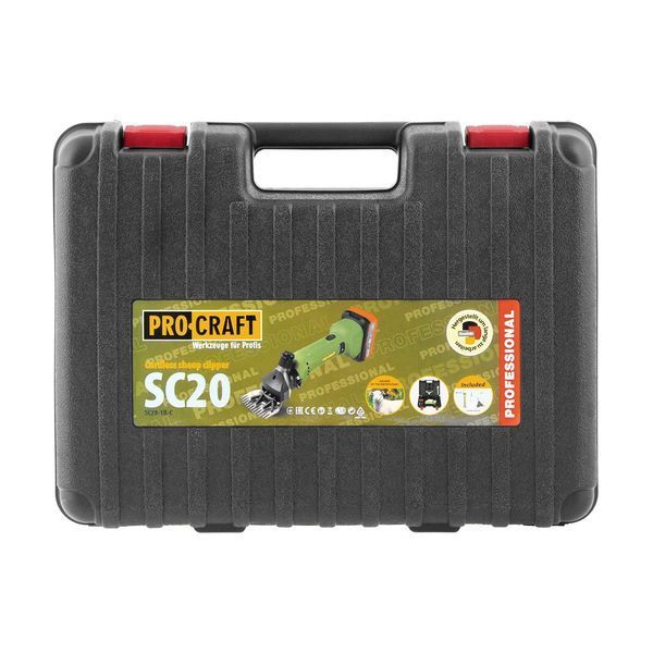 Аккумуляторная машинка для стрижки овец Procraft SC20 из АКБ 4 Ач Turbo 20 В кейс SC20 фото