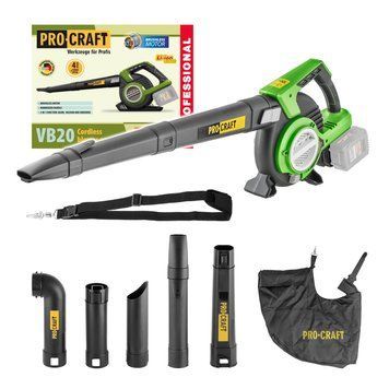 Безщіткова акумуляторна повітродувка-пилосос Procraft VB20 4 режими + Turbo, подрібнення 10:1 БЕЗ акумулятора та зарядки VB20 фото